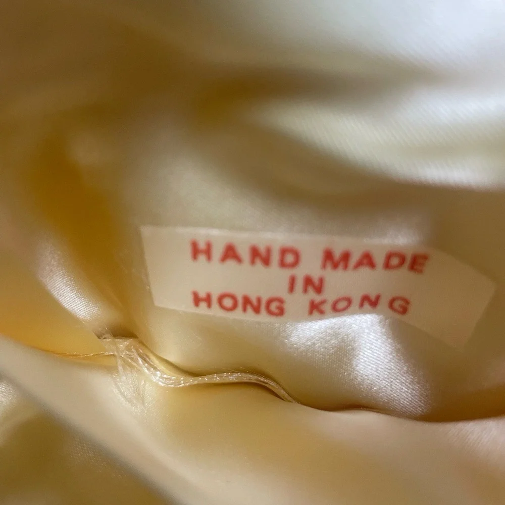 Vintage Handmade Beaded Clam Shell Evening Bag Gold Party Cocktail - Picture 5 of 9